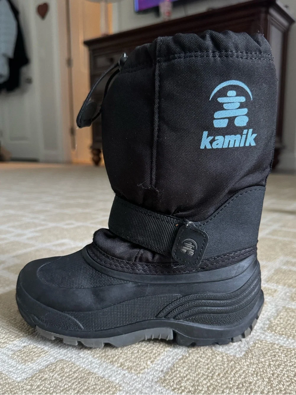 Kamik Insulated Waterproof Snow Winter Boots Black Kids Size 13